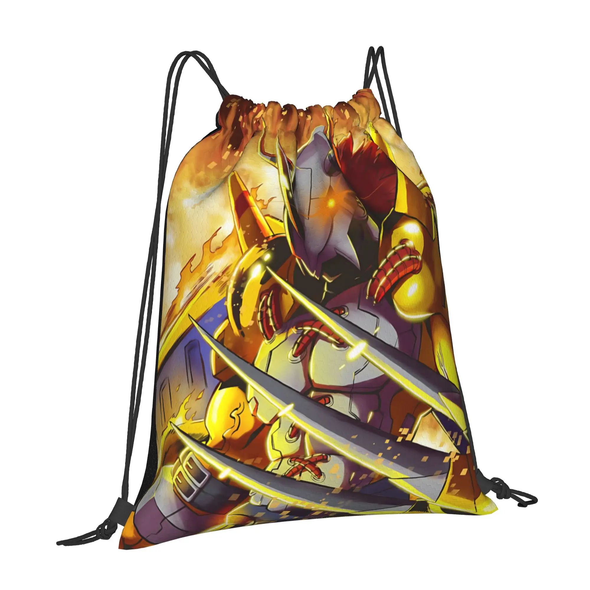 gym Pouch Digital Monster  Drawstring Bags Travel Unisex Storage Organize Bundle Pocket Rope Bag