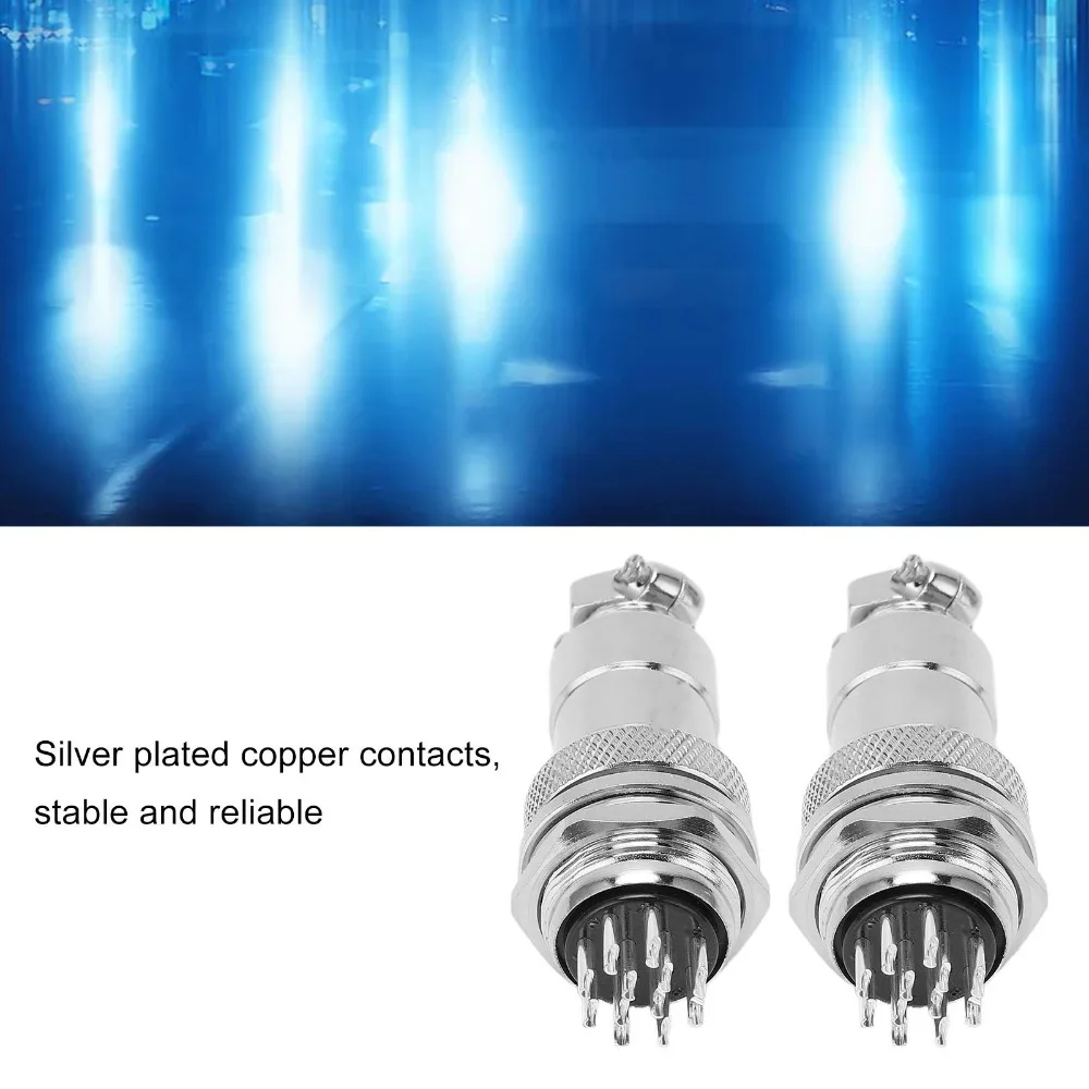 2 PCS Zinc Alloy Aviation Connector 20mm Opening 250V Aviation Plug Copper Silver Plated Contacts 12 Pin