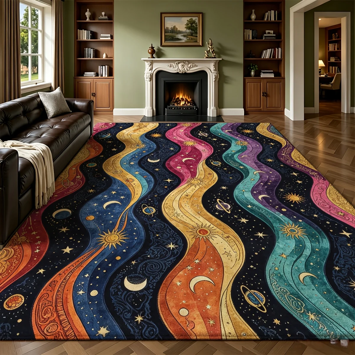 Commercial Fabric Printing Machine - 1PC Velvet Area Rug with Starry