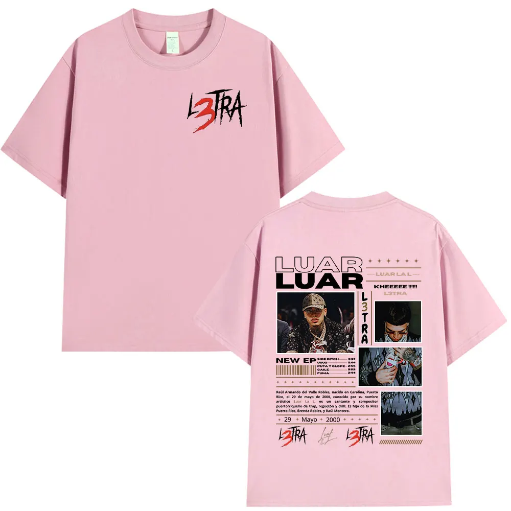 Rapper Luar La L Music Album L3TRA T Shirts Men Women Hip Hop Fashion Short Sleeve T-shirts Vintage Oversized Streetwear T-shirt