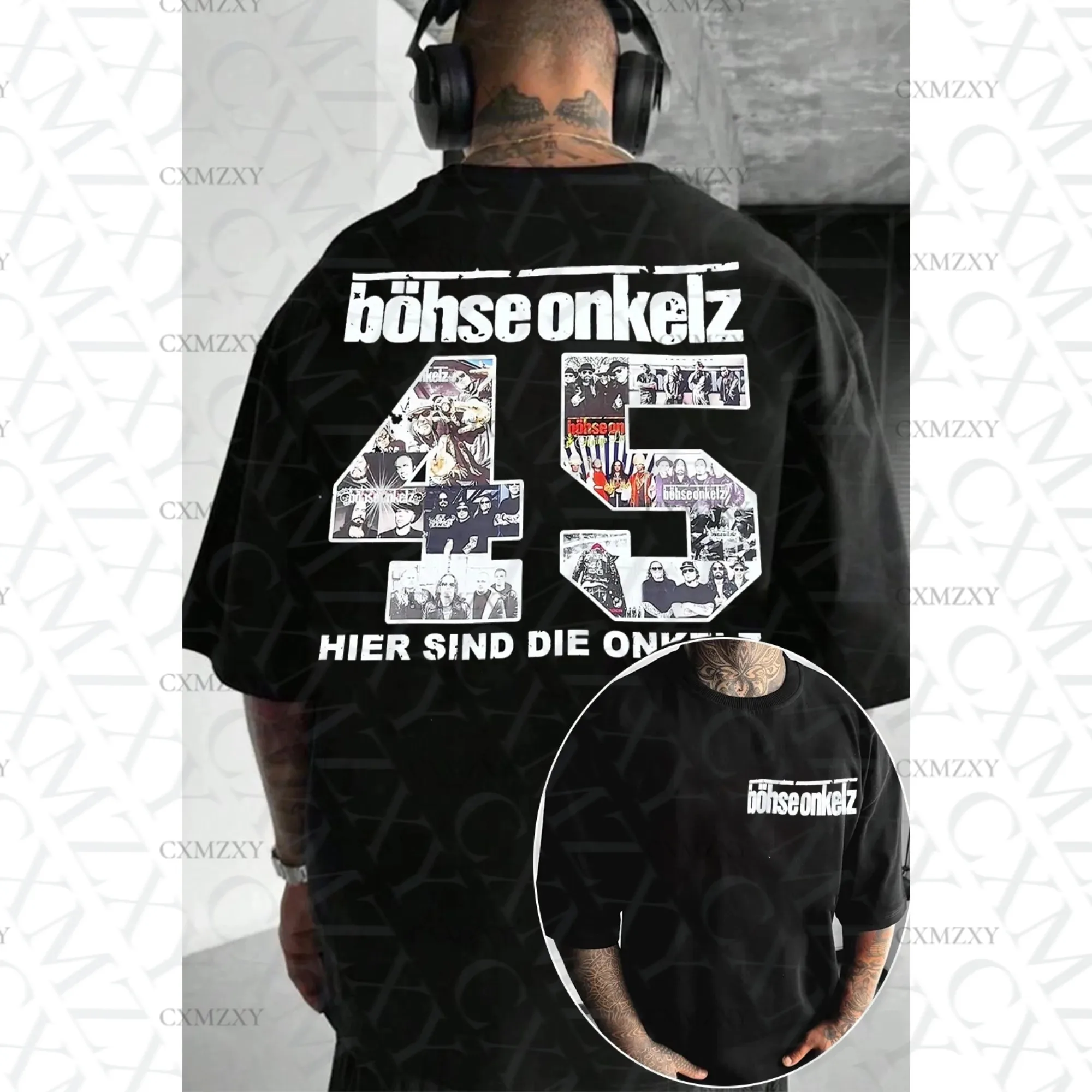 

Böhse Onkelz 45th Anniversary Logo Poster Print T-shirt Men Women Summer New Tee O-neck Cotton Harajuku High-street Top