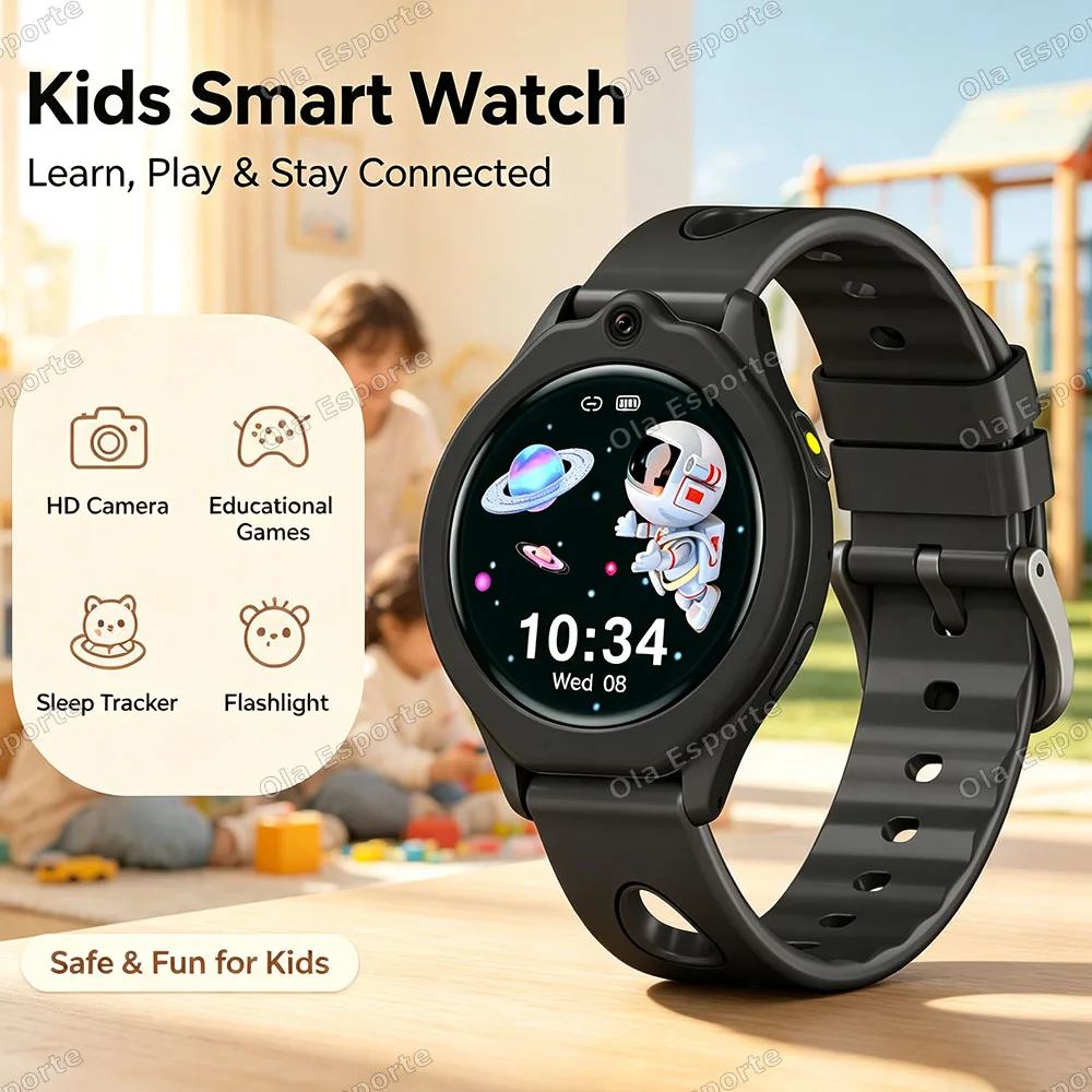Smart Watch Kids Waterproof Flashlight Camera 18 Games Alarm Reminders Sleep Monitoring Pedometer Children Boy Girl Watch Gifts