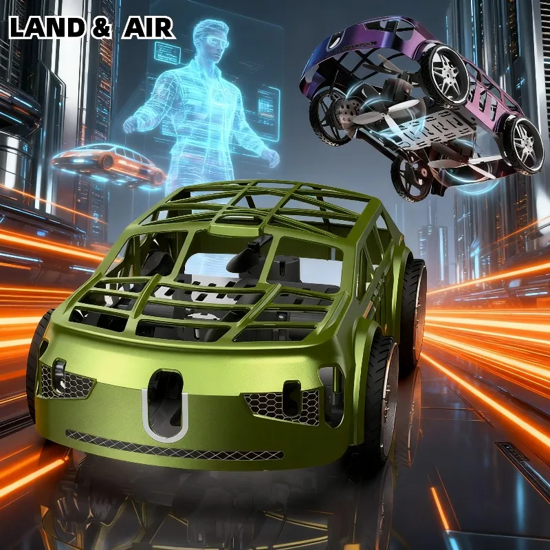 

RC Flying Car 2.4GHz RC Quadcopter 2 In 1 Drone-Car Dual Mode Light Electric Land Air Remote Control Car of Outdoor Play Toys