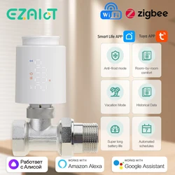 Tuya Smart WiFi/ZigBee Testa termostatica Attuatore valvola radiatore TRV Regolatore di temperatura programmabile Alexa Google Home