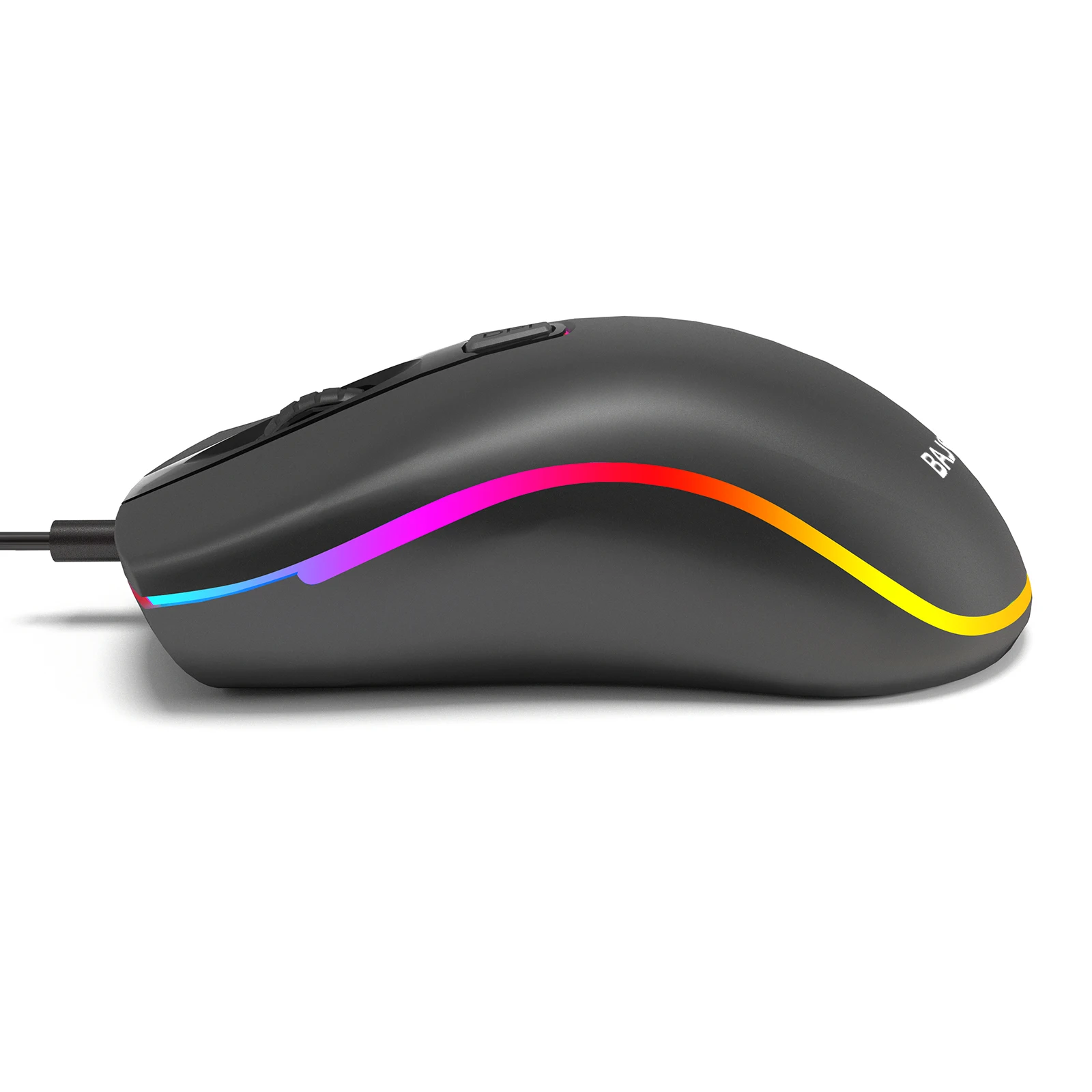 BAJEAL D1 Souris de jeu 4D filaire – Conception ergonomique, éclairage RVB et poignée antidérapante pour PC/ordinateur portable Esports