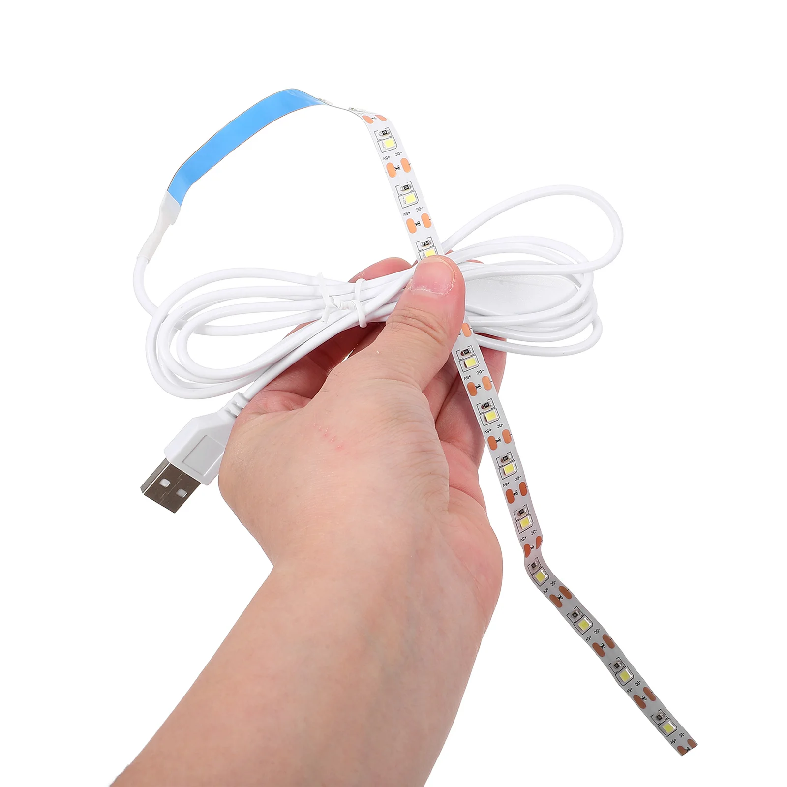 2 قطعة شريط إضاءة LED للتحكم باللمس يعمل بمنفذ USB شريط مرن قابل للانحناء أداة إضاءة طويلة الطول لأعمال الخياطة