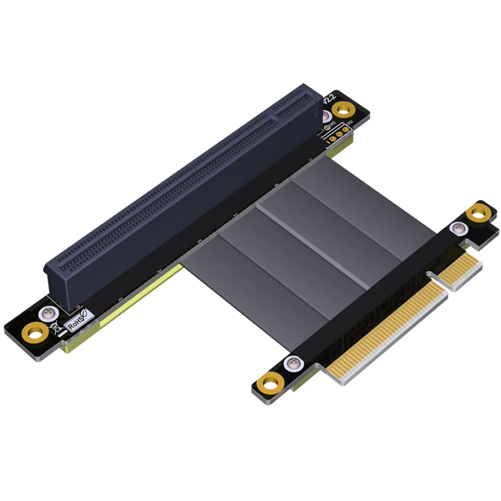 PCI Express PCIe 3.0 x8 do x16 Przedłużacz karty Riser 8 Gb/s Szybki przedłużacz taśmy PCI Express 16x Kąt prosty 90 stopni