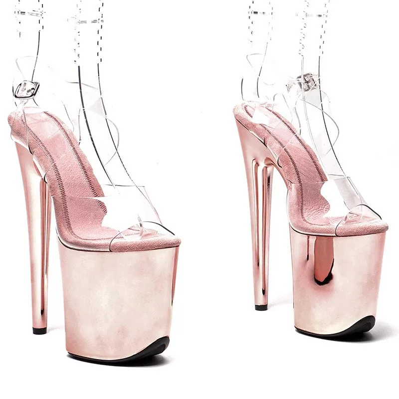 

LAIJIANJINXIA New 20CM/8Inch PVC Upper Sexy Exotic Women/Girl Sandals Platform Fashion High Heels Pole Dancing Shoes 109