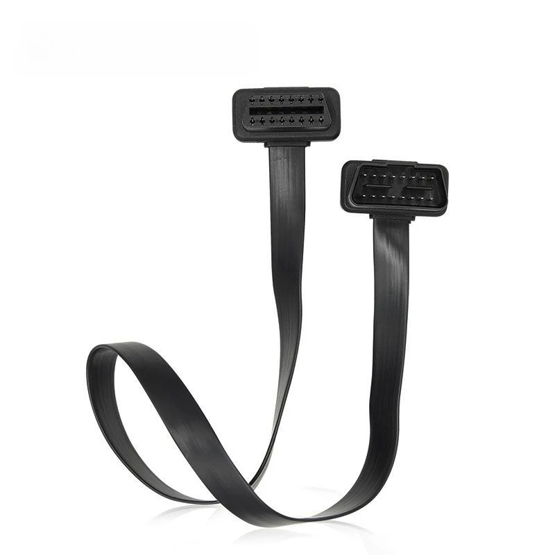 

60cm 16 Pin Male to Female OBD2 Extension Cable Adapter Flat Elbow Diagnostic Scanner Cord for Diagnostic Scanners Car Devices