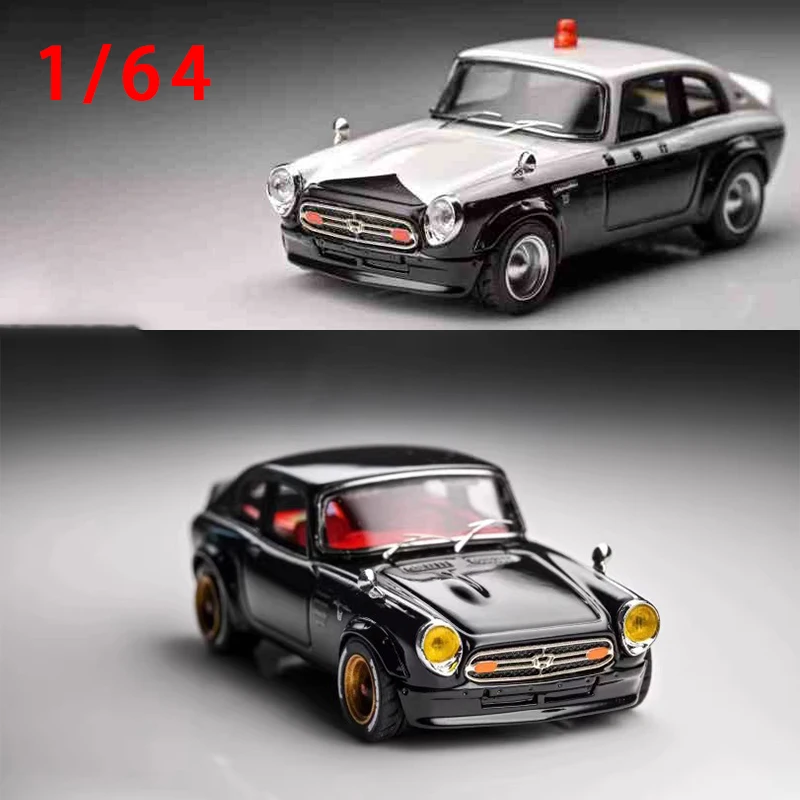 Diecast Model Car 1/64  Honda S800 Alloy Car Model Police Office Vehicle Toys for Boys Collection Display Original Box