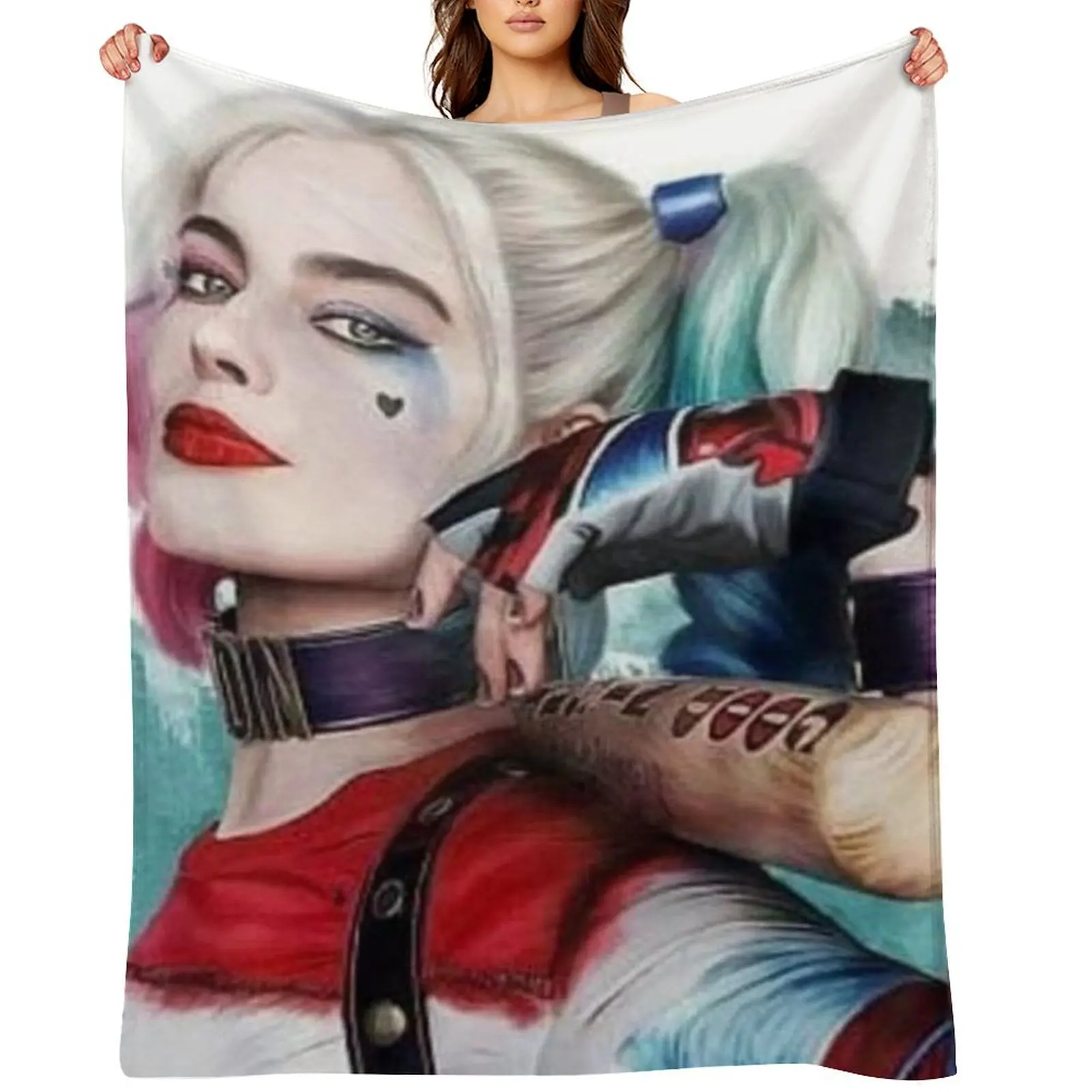 

Margot robbie Throw Blanket Plaid on the sofa Summer For Baby Cute Blankets
