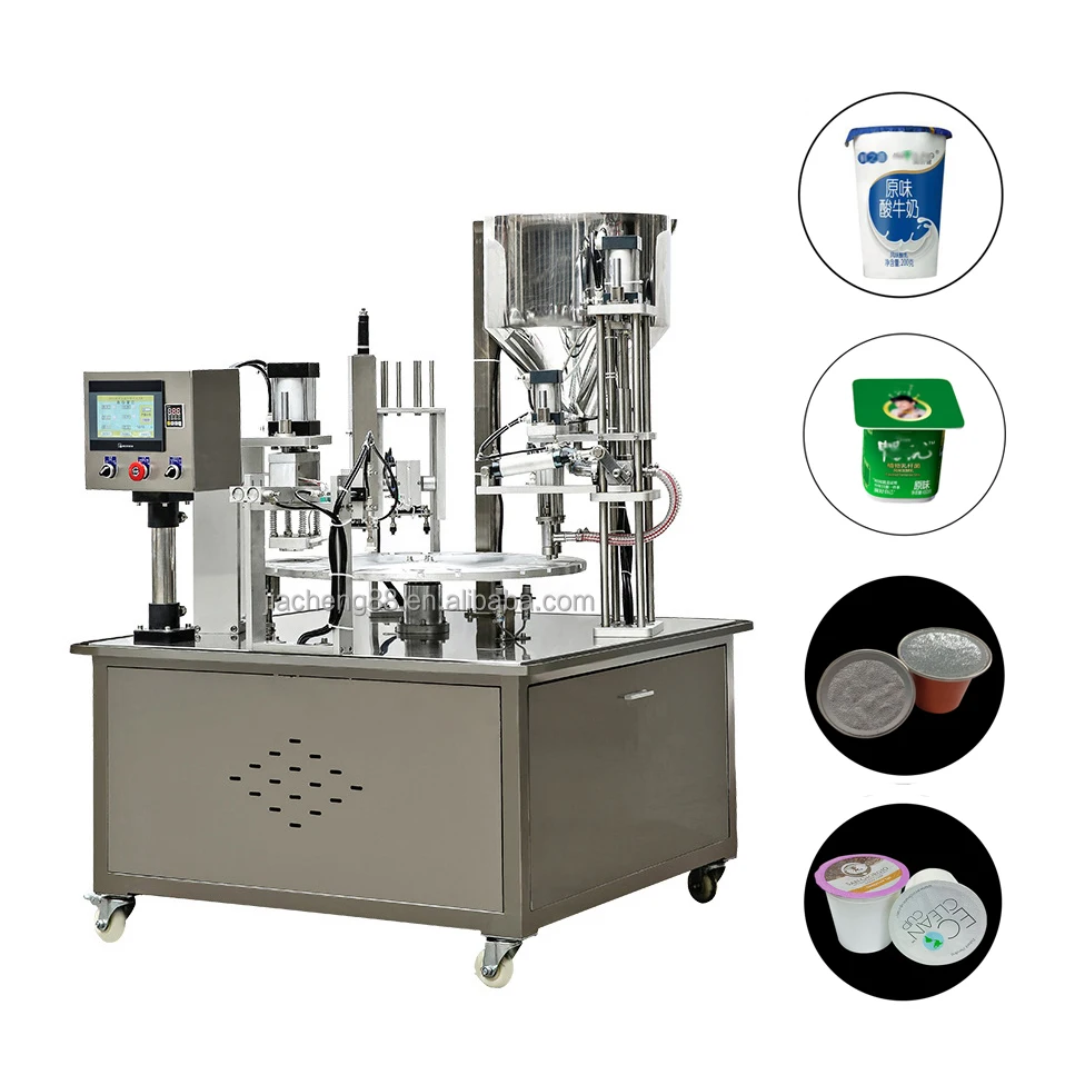 

Manufacturer Rotary Aluminium K Cup Pod Nespresso Coffee Capsule Filling Sealing Machine Jelly Yogurt Sealer Filler Machinery