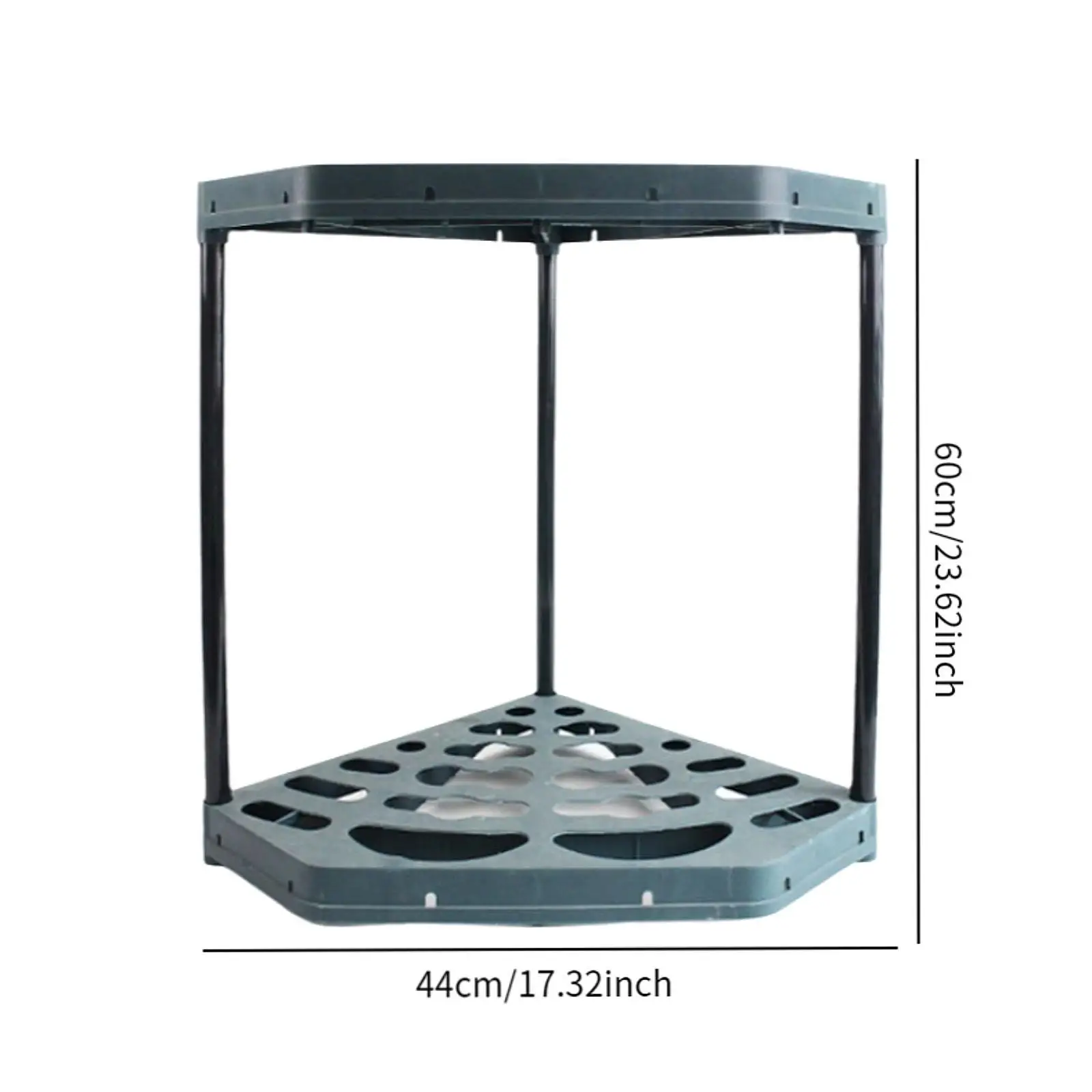 Practical Garden Tool Organizer Stand Holder for Shovels Rakes Brooms Household Storage Rack Dark Green PP Material Easy Move