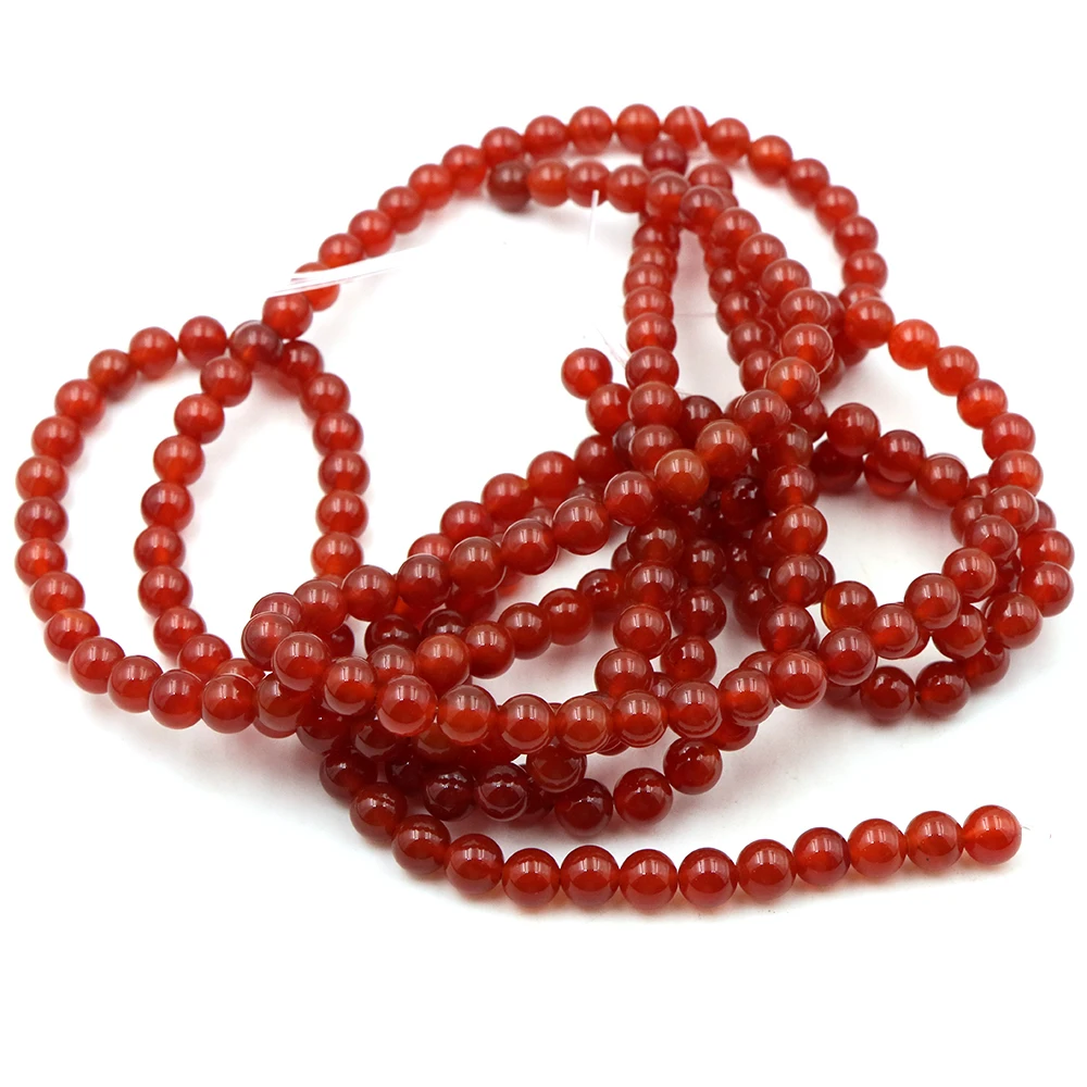 2/3/4/6/8/10/12/مم العقيق الأحمر الطبيعي الخرز الجولة فضفاض خرزة مباعدة لصنع المجوهرات لوازم DIY بها بنفسك الطاقة شفاء أساور هدية #4