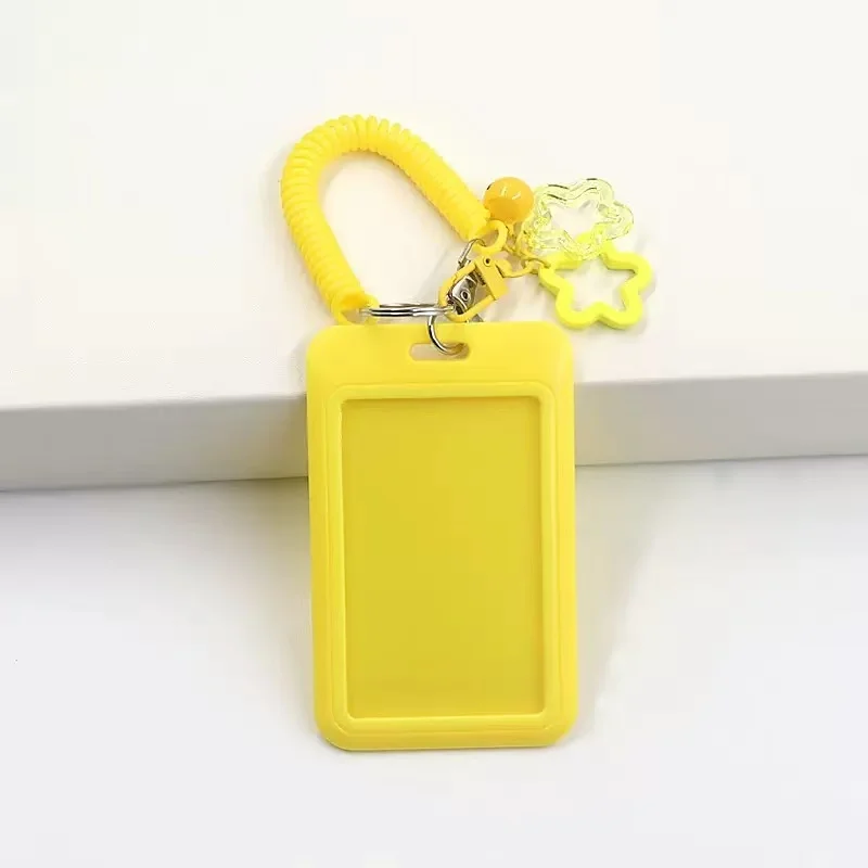 Colorful Plastic ID Card Holder Cute Keychain Wristlet Lanyard Star Retractable Spring Lanyard with ID card Holder Gifts image 6