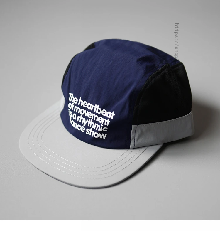 Sun-Proof Sunscreen and Waterproof Japanese Color Matching Color Contrast Flat Brim Quick-Drying Cap Baseball Cap Peaked Cap