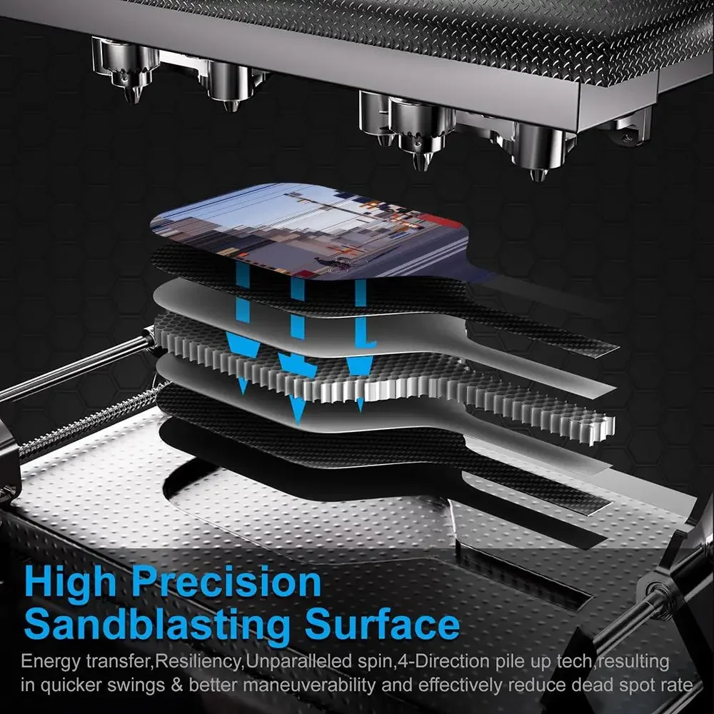 مجداف كرة البيسبول ذو الطباعة المميزة العالمية T700 من ألياف الكربون Unibody مشكل حراريًا 16 مم على شكل قرص العسل مع حقيبة وشريط قبضة #6