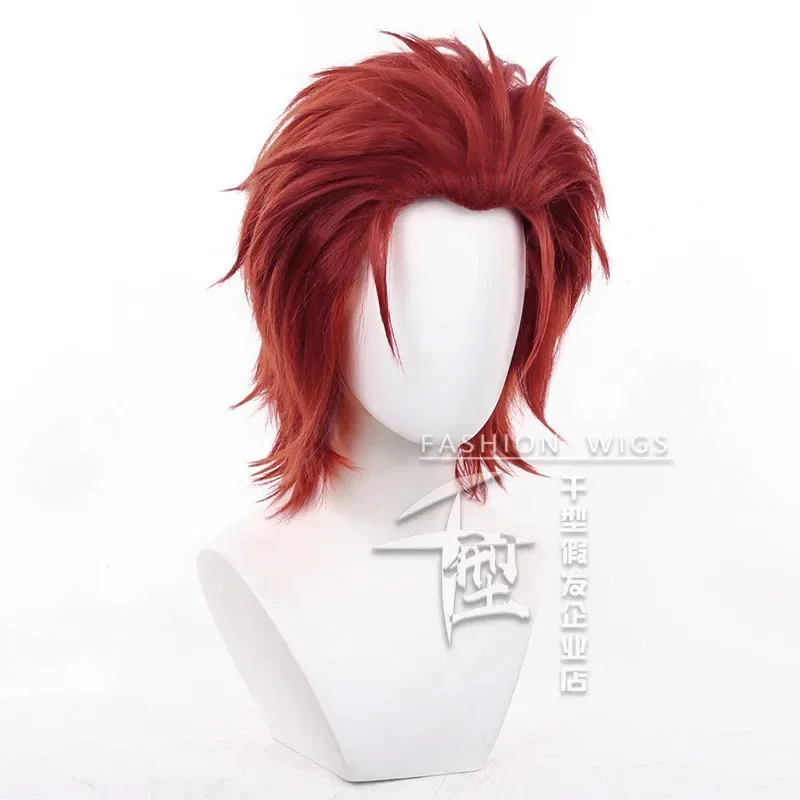 CosplayAnime Suoh Mikoto Cosplay Wigs K Costume Synthetic Hair Red 30cm Short Halloween Party +Wig Cap om[8