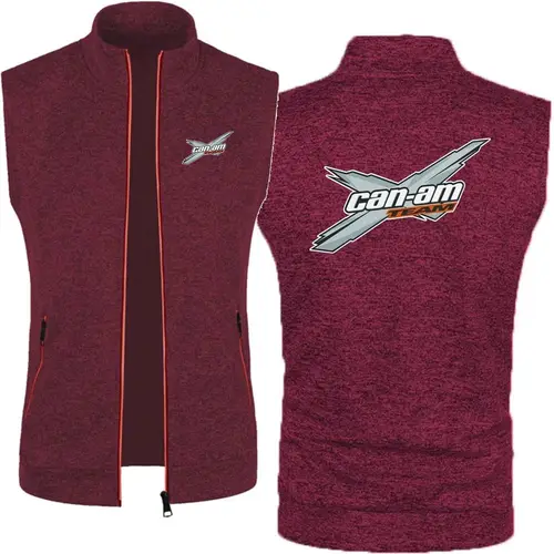 Men Can Am Off Road Brp Atv Commander Utv Outlander Men's Knitted Velvet Casual Top Zipper Vest Sleeveless High Neck Fleece Jack - Image 5