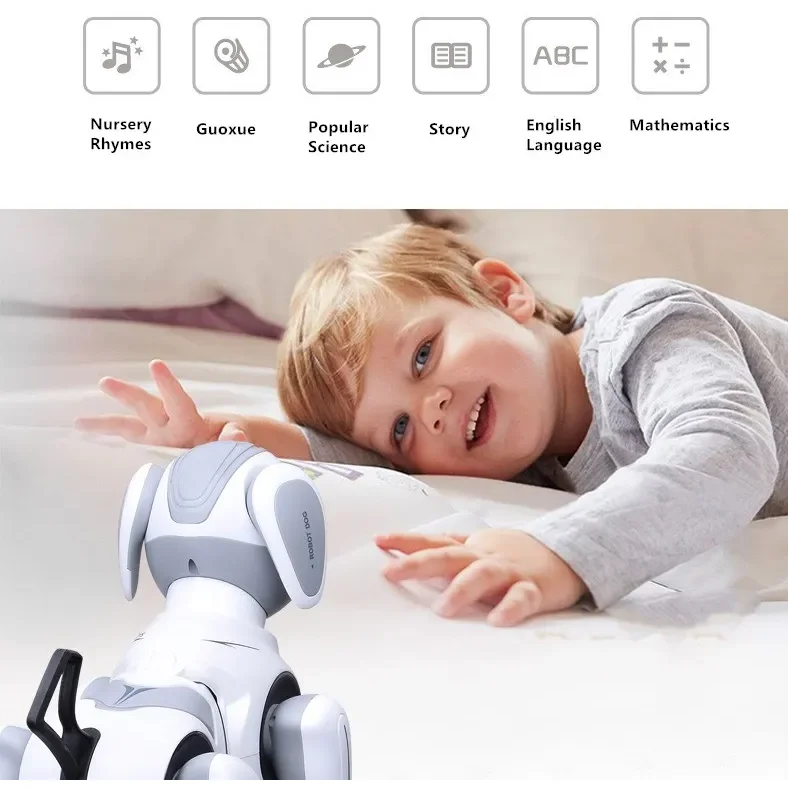 Raggio infrarosso Rilevazione tattile Programmazione intelligente Robot Cane Controllo vocale Interazione Modalità pattuglia Multi Azione bionica Robot RC