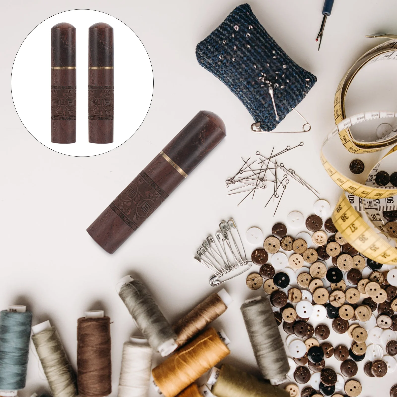 2 قطعة خشب الورد خيوط الإبر حامل الخياطة إبرة صندوق تخزين المحمولة الحياكة المنظم الحال بالنسبة للتطريز عبر غرزة #6