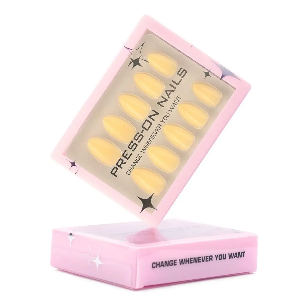 Sztuczne paznokcie do manicure, długie, migdałowe, proste, jednolite kolory, naklejane, francuskie, odpinane tipsy dla kobiet.