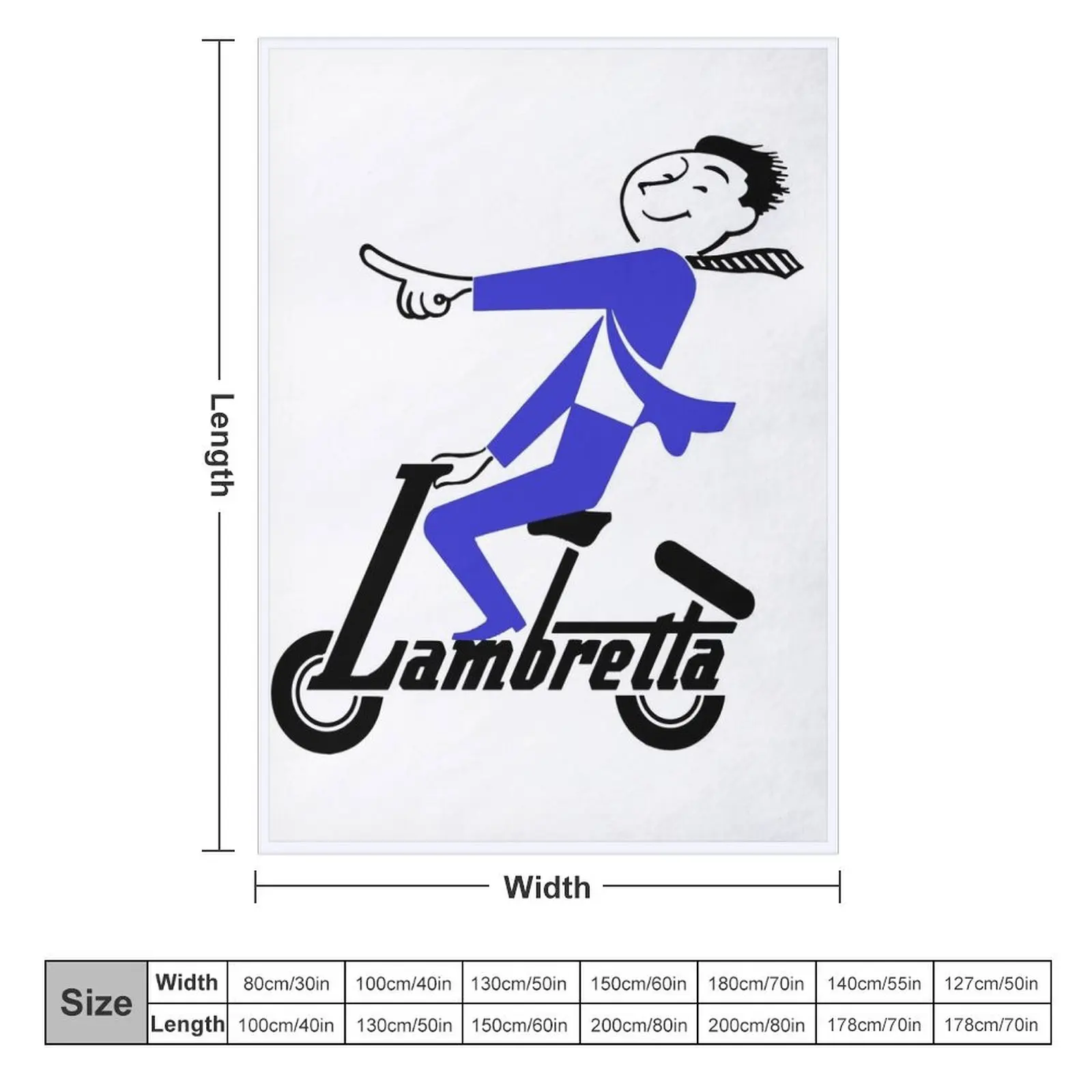 Lambretta Man in suit Throw Blanket Flannels Picnic Single Retros Blankets