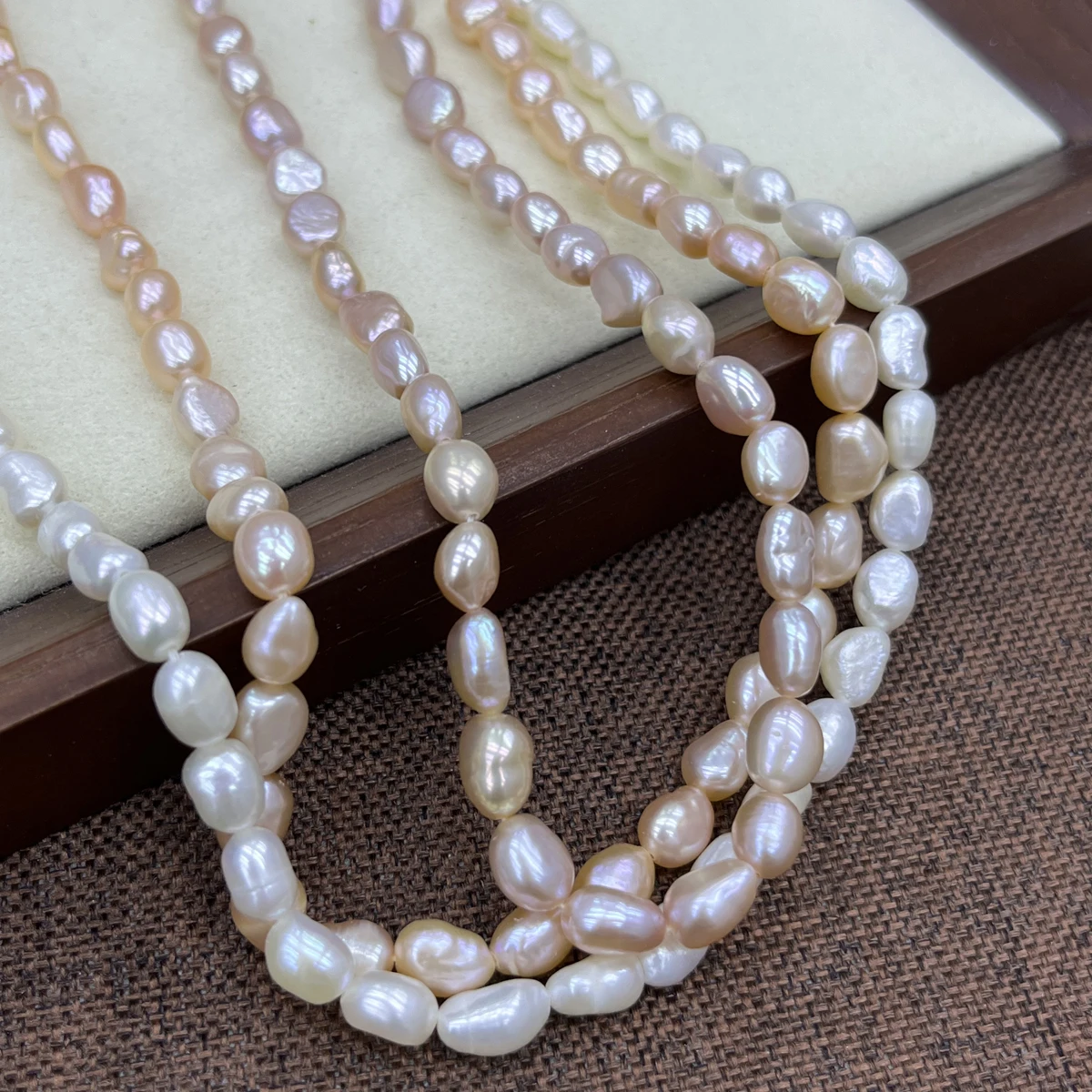 6‑7mm Natural White Mixed Rice - огляд і ціна Natural Freshwater Pearl Strand Loose Beads
