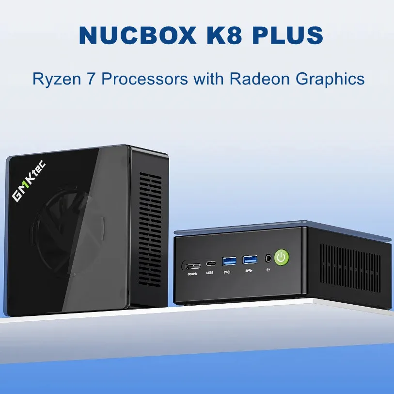 GMKtec NucBox K8 Plus AI MINI PC R7 8845HS Windows 11 Pro DDR5 5600Mhz PCIe4.0 M.2 Nvme SSD WIFI 6E BT 5.2 4K@60HZ 2*2.5G LAN