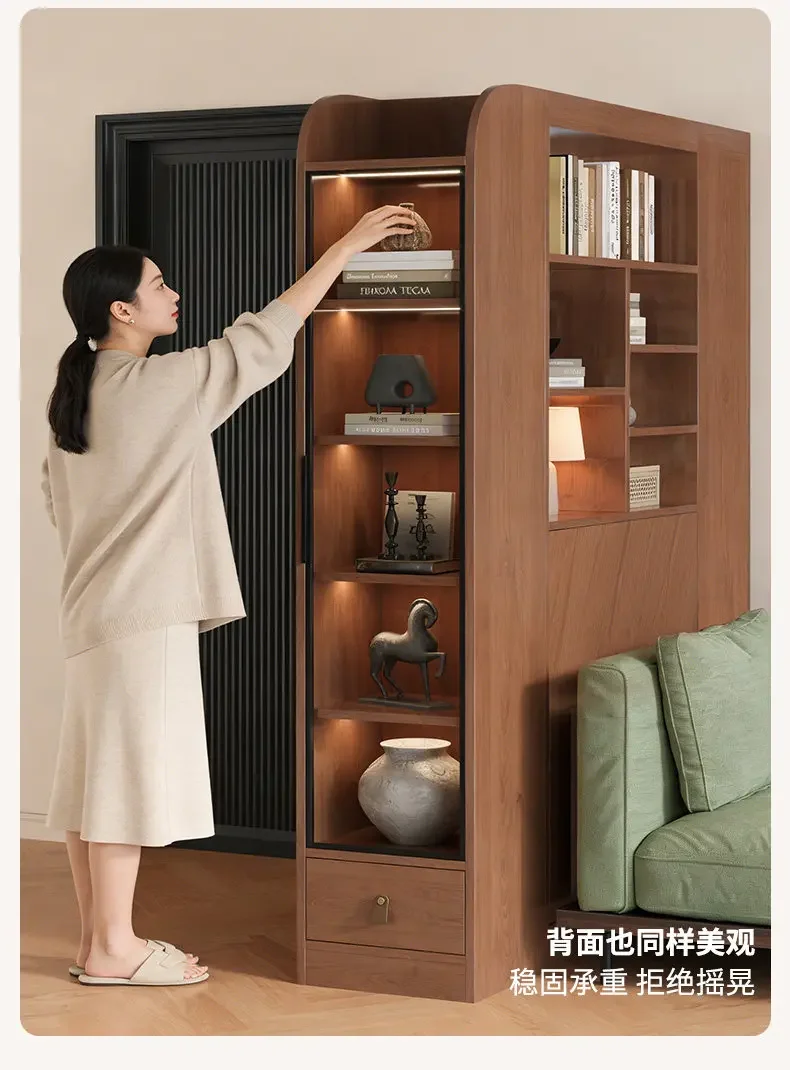DSA living room sofa partition cabinet new medieval entrance cabinet solid wood integrated household home screen