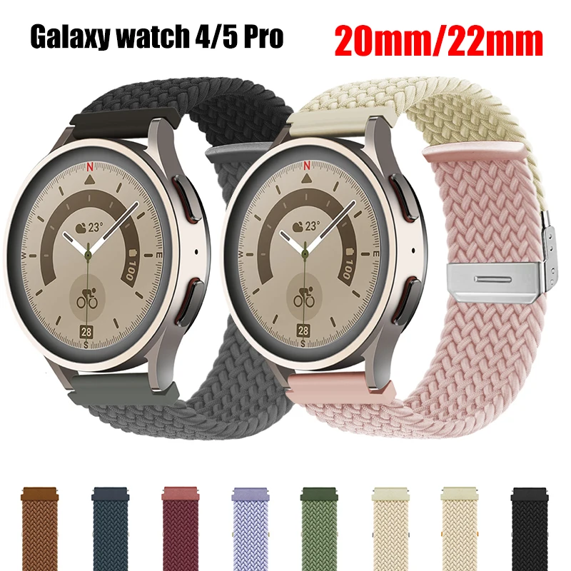 20mm 22mm Band for Samsung Galaxy Watch 4 44mm 40mm Classic Gear s3 Nylon Elastic bracelet correa Galaxy watch 5 Pro 45mm strap