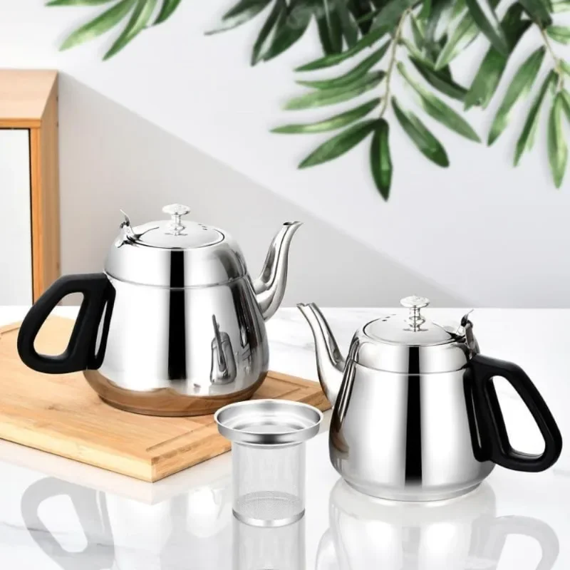 2/1.5/1.2L Stainless Steel Teapot Kettle Tea Water Stove Coffee Pot Home Office Restaurant Kettle Whistling Kettle Teakettle