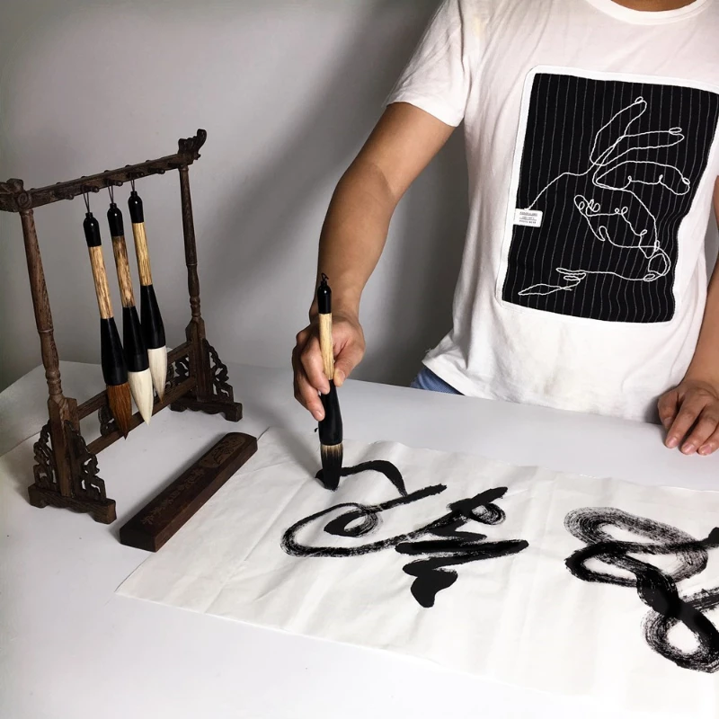 Chinese Traditional Calligraphy Brush Pen Wolf Goat Hair Hopper-shaped Brushes Woolen Weasel Bear Multiple Hair Writing Painting