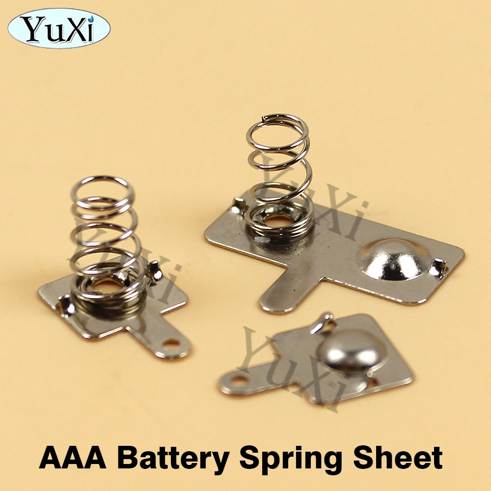 10Set Battery Shrapnel AAA Battery Springs 7 No.Positive And Negative Contact Spring Sheet Plate Silver Unidirectional Slot