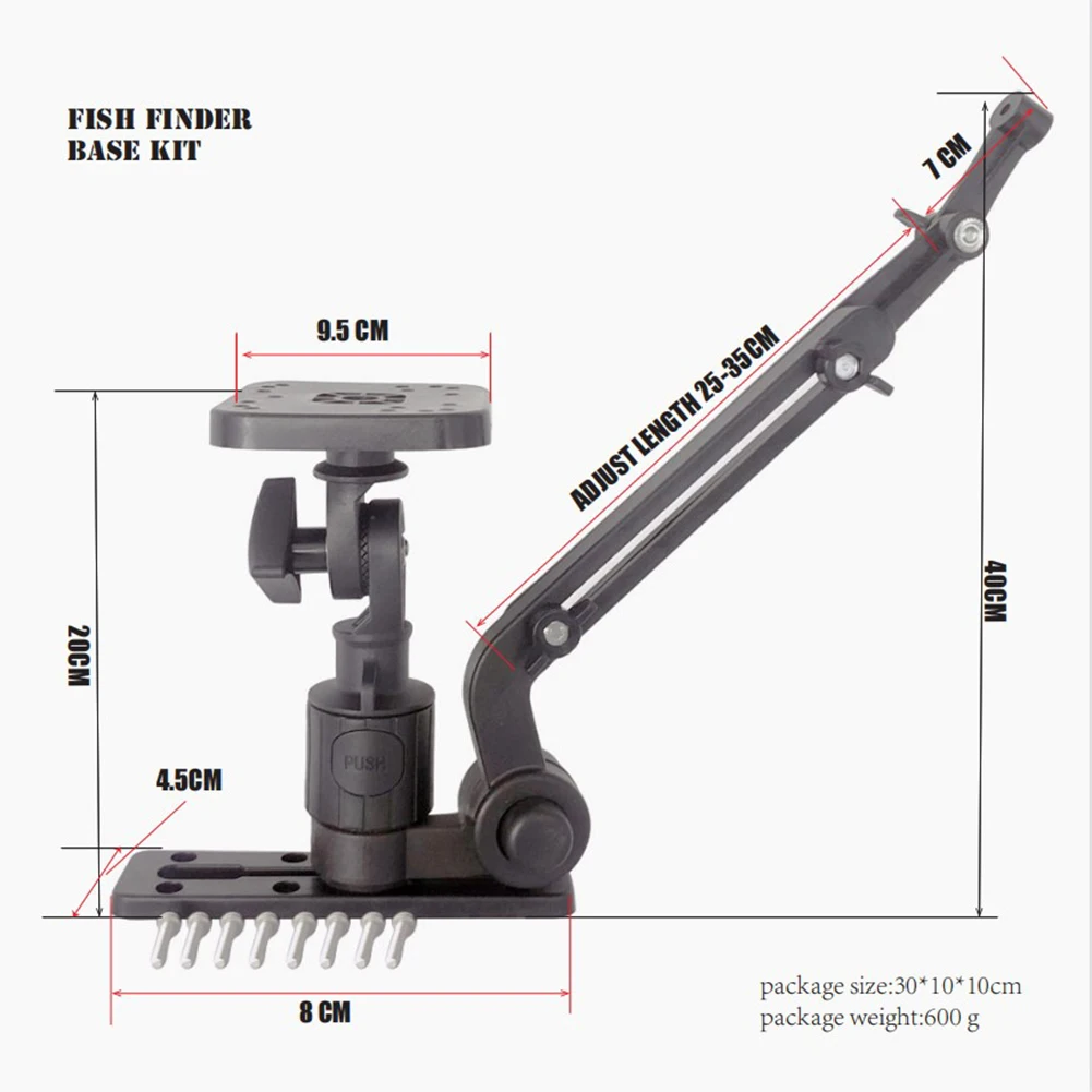 

Part Bracket Fish Finder Mount Adjustable Anti-vibration Ball Sleeve Structure Base Bracket Mounting Retractable