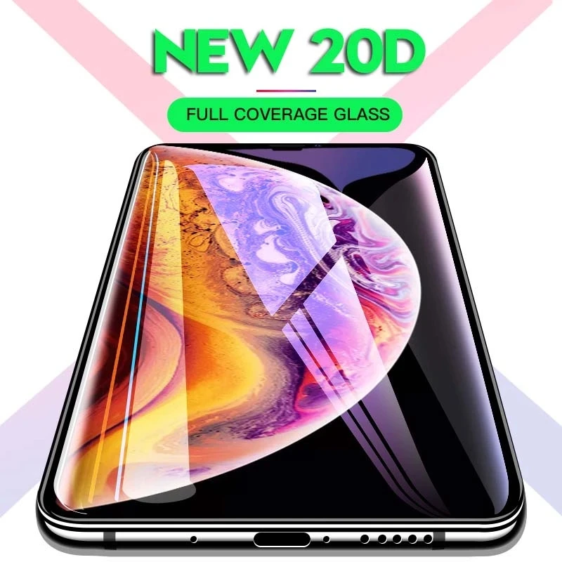 1-4 SZTUK 20D Pełna osłona ekranu do iPhone'a 14 Pro Max 6 7 8 Szkło hartowane do iPhone'a 11 12 13 PRO 14 Plus XS MAX X XR SE