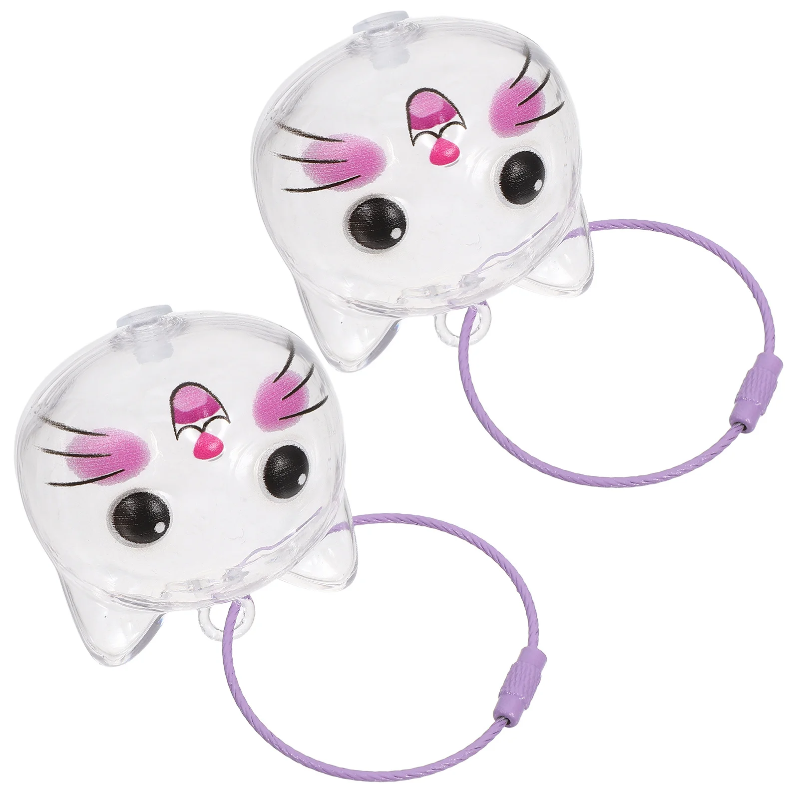 

2Pcs Transparent Cat Hair Keepsake Box Portable Memorial Keychain Small Pendant Decoration for Keys Bags Backpacks Car