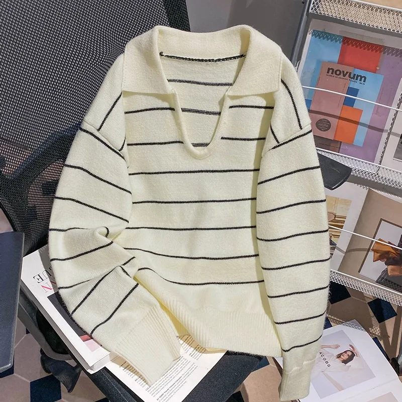 

Зеленый свитер авокадо, мужской японский томный винтажный вязаный топ, мужской полосатый свитер для пар Fairy Island, свитер оверсайз