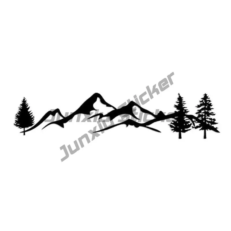 Alpine Forest Pattern Car Vinyl Sticker, Used for Campers, Trailers, Trucks, Bumper Decals in Various Sizes PVC material