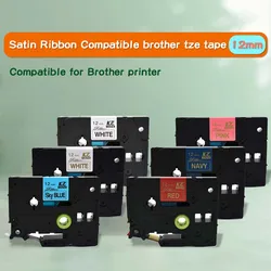 12mm Label Compatible for Brother Satin Ribbon Tape RE34 RN34 RW34 RE44 R234 R231 for Brother P-touch PTH110 PTD210 Label Maker