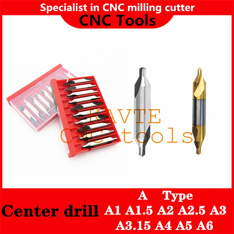 

HOT 10pcs A1.0-A6.0 HSS Center Drill Bit Combined Center Drills 60 Degree Countersinks Angle Bit Metal Drill Bit HSS-TIN