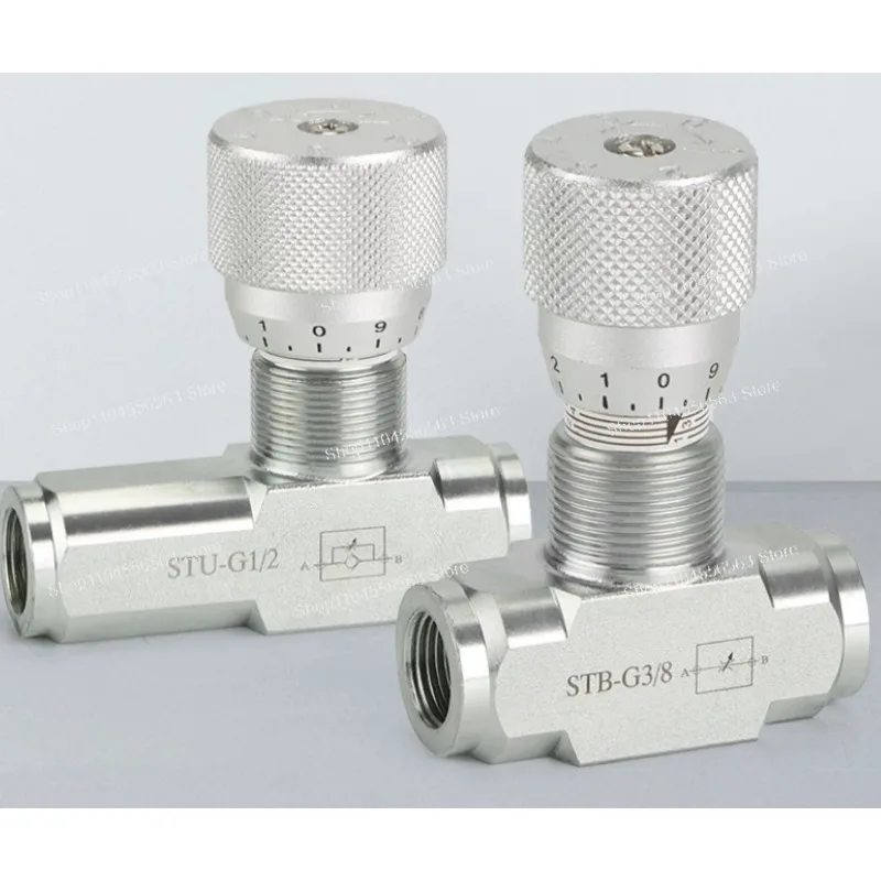 STU-G1/4 & STB-G3/8 Bidirectional Hydraulic Flow Control Valve, Cylinder Speed Regulating Valve for Hydraulic System