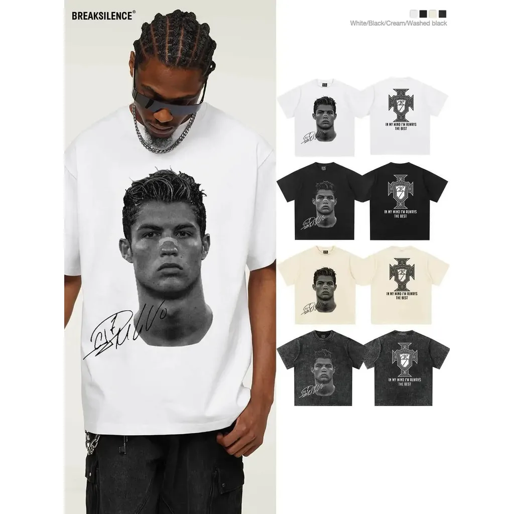

Men's Street Fashion Single Product Cotton T-shirt Trend Printing Loose and Comfortable Large Size T-shirt 2025 Summer New