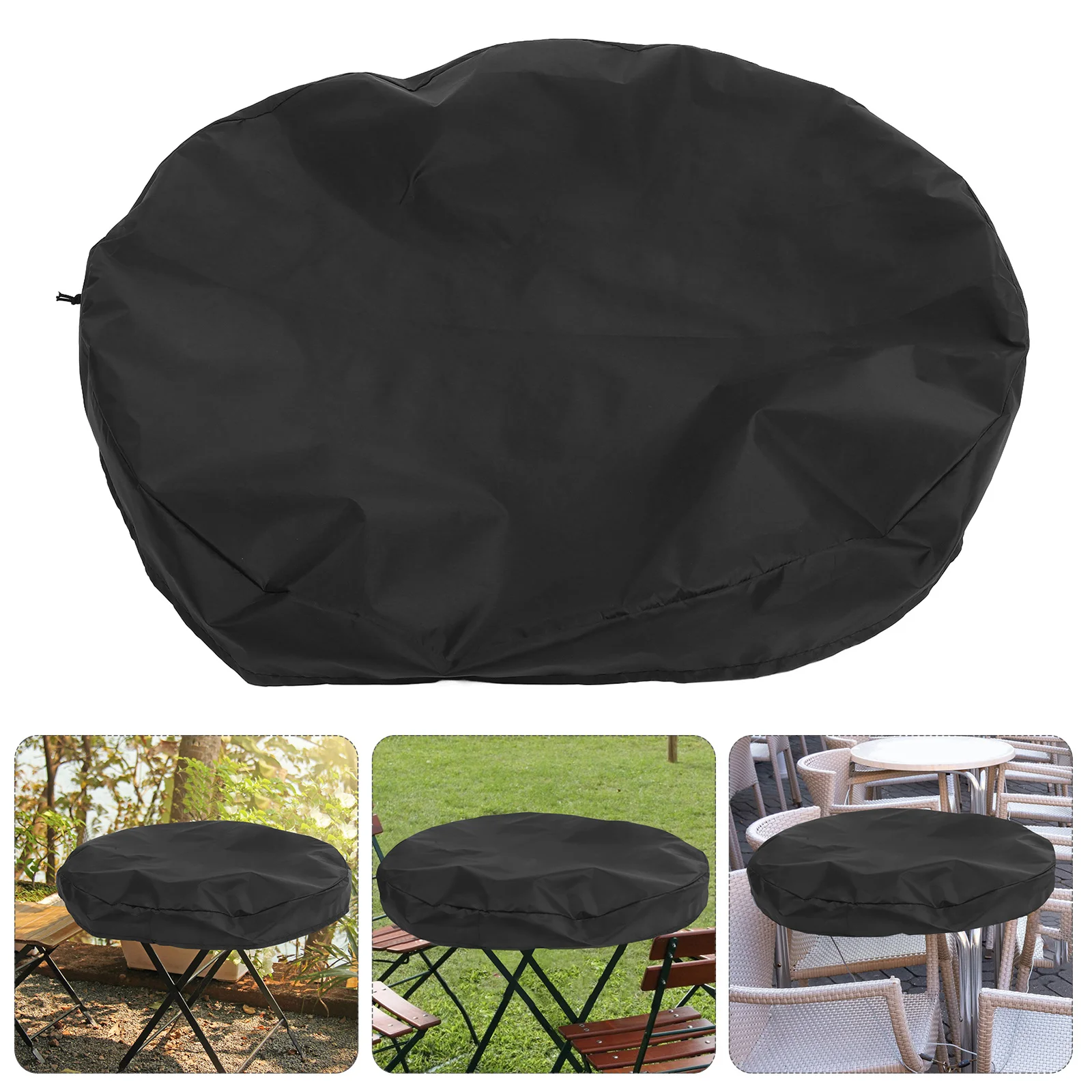 

Outdoor Fire Pit Table Cover 100Cm Heavy Duty Oxford Fabric Round Grill Cover Windproof Uv Protected for Patio Garden Use