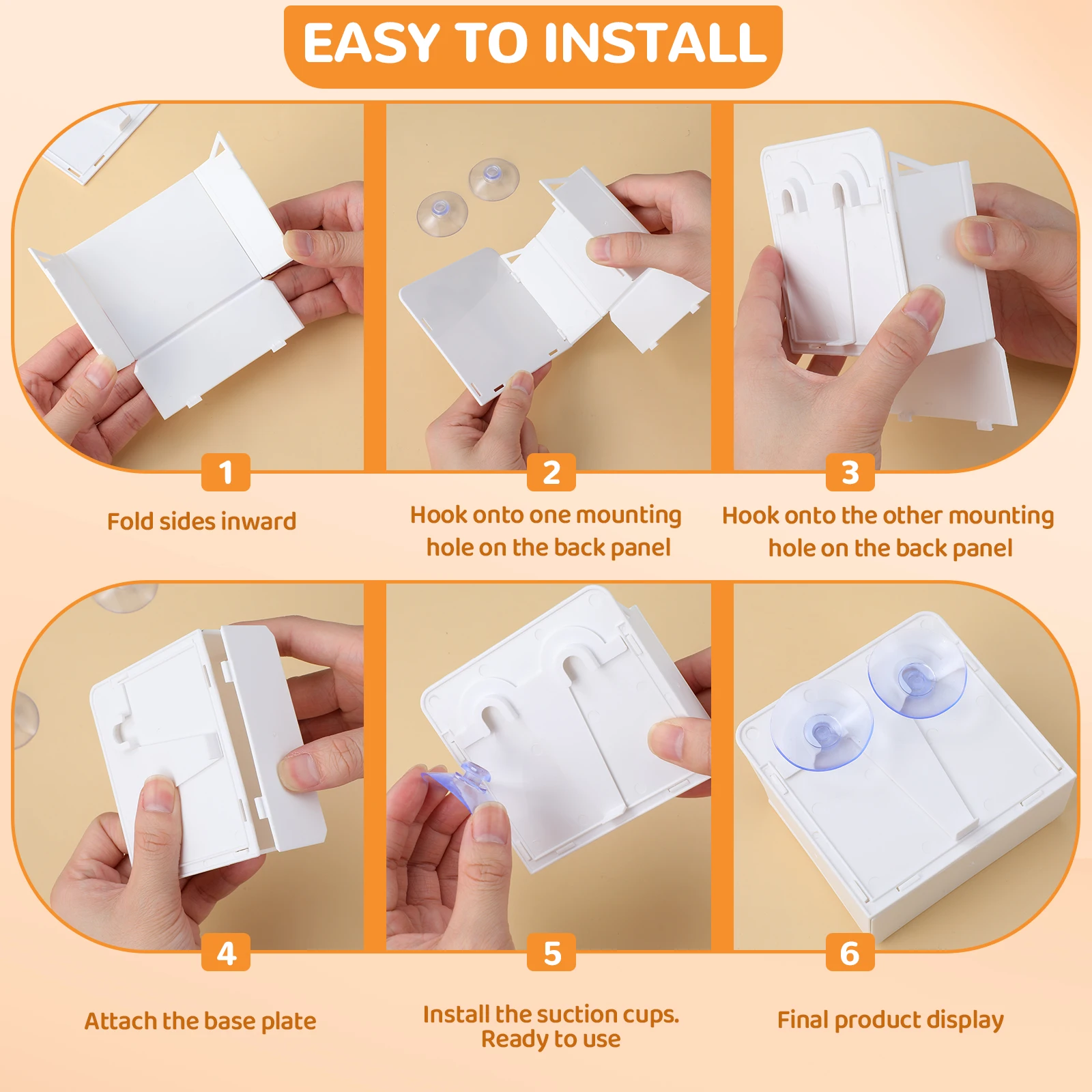 

2Pcs Whiteboard Pen Holder with Suction Cups ABS Marker Storage Case Removable Dividers Container for Office Home Use