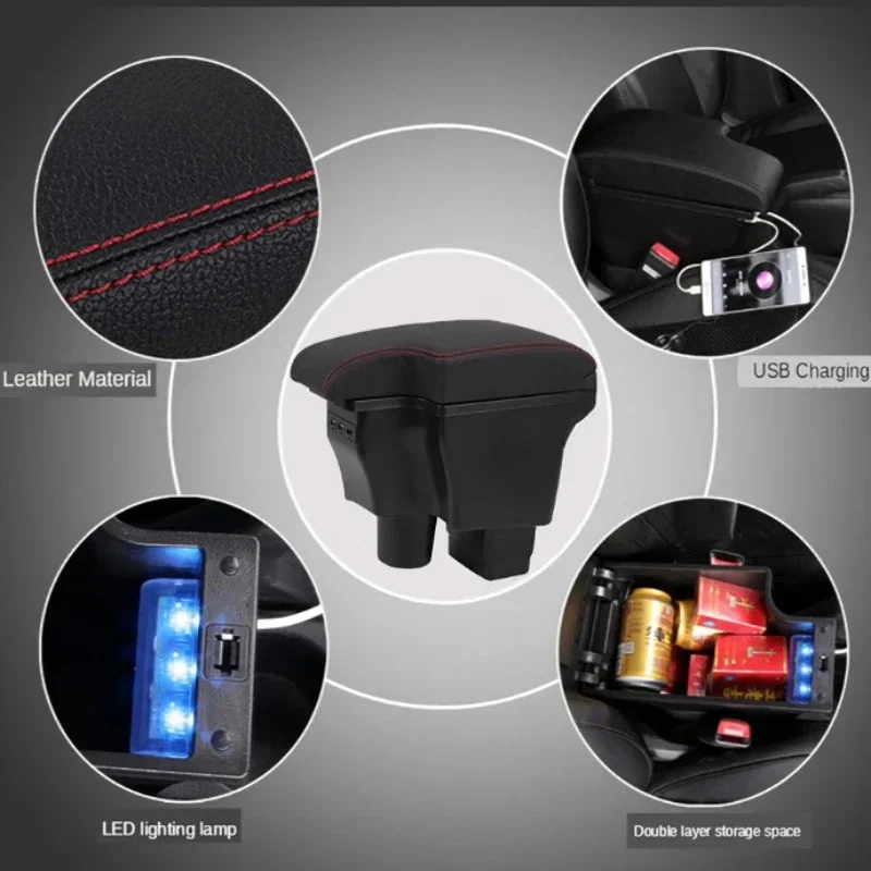 For Mazda CX-3 Armrest box Retrofit For Mazda 2 skyactiv version cx3 CX-3 Car Armrest Storage box car accessories Charging USB