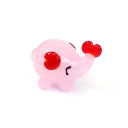 Cute Mini Glass Elephant Figurine Kawaii Cartoon Animal Ornament for Home Desktop Kid's room Fairy Garden Bonsai Dollhouse Decor