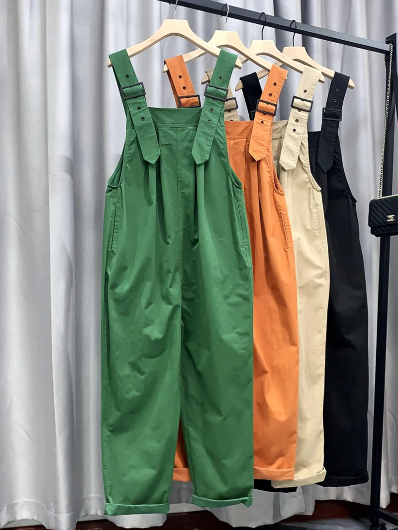 

Loose Women's Workwear Pants Design Sense Casual Overalls High Waist Korean Sle Summer Season Color Single Piece