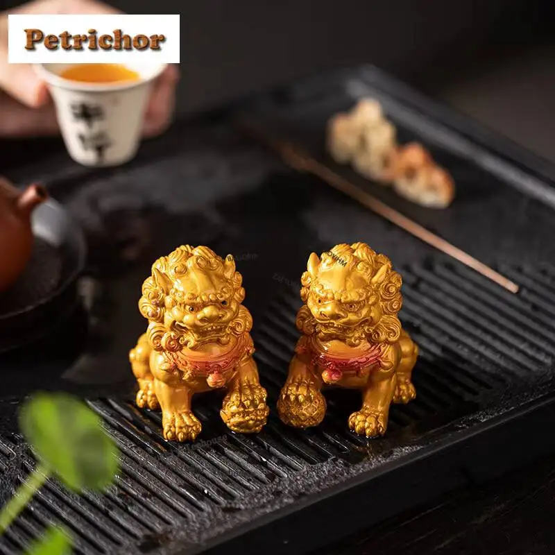 Resin Color-changing Lion Tea Pet Boutique Flowerpot Landscaping Tea Figurine Play Toys Tea Statue Ornaments Accessories Craft