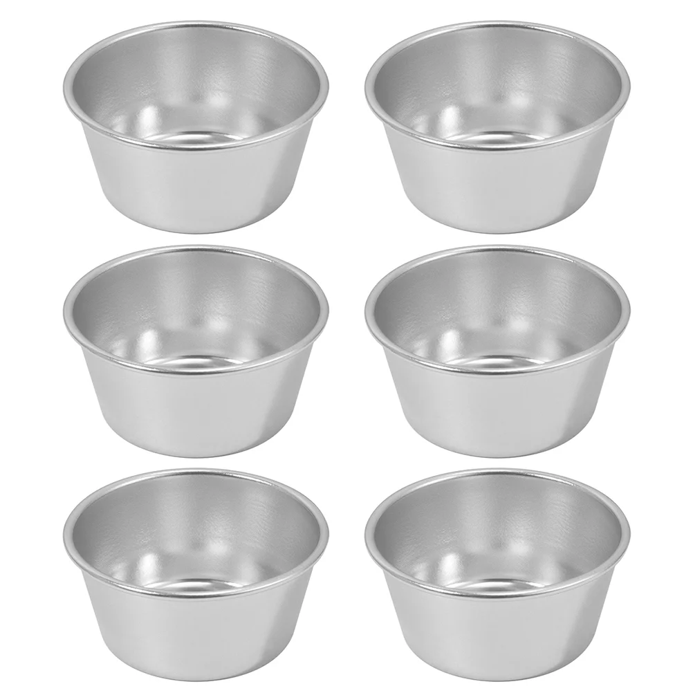 

6 Pcs Non Stick Pudding Cups Non-stick Muffin Cookie Molds Baking Multi-use Metal Bakeware Cake